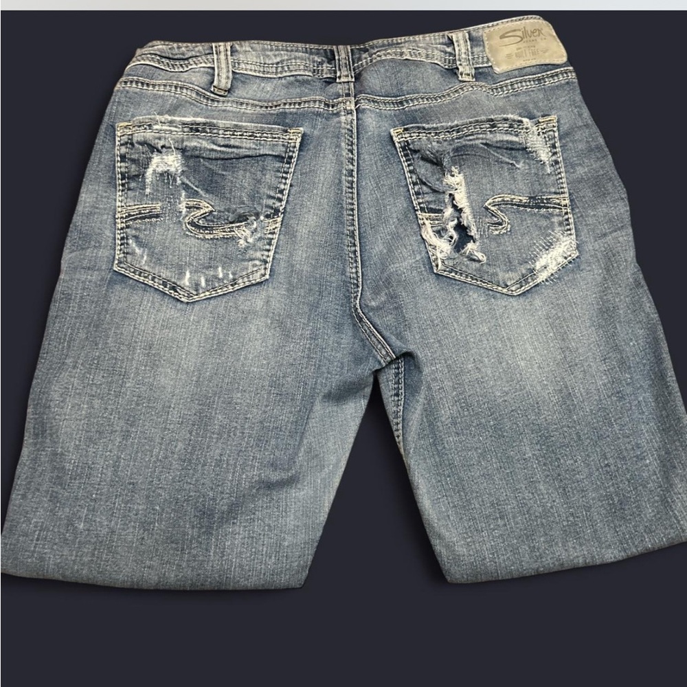 Silver Jeans Light Blue Distressed Cropped Jeans